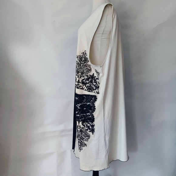 LEE ANDERSEN Lace Color-Block Dress XL Jersey Knit A-Line Sleeveless Shift - Picture 3 of 16